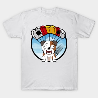 Silly bulldog has a broken parachute T-Shirt